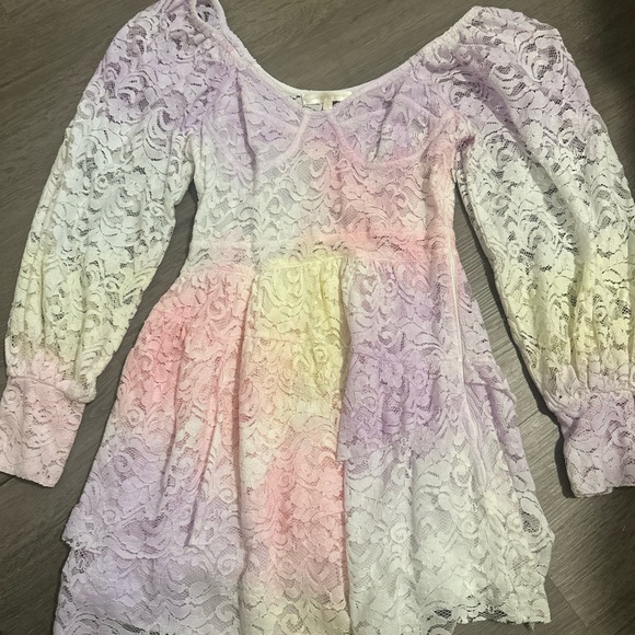 LoveShackFancy Multicolor Lace Kids Dress